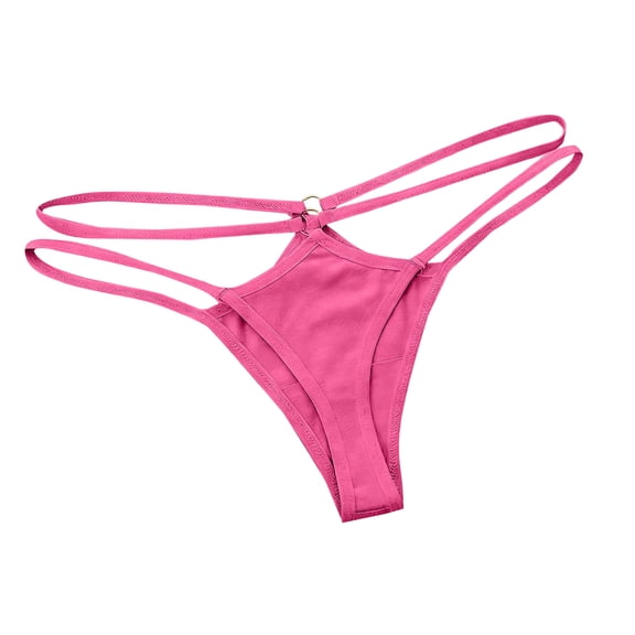 ZQUUVOU Women's G String Thong Thin Double Strap Low Rise Thong Soft Stretch T-back Breathable Hipster Underwear Hot Pink