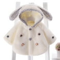 thumbnail image 2 of Odeerbi Toddler Winter Coat Kids Girls Outerwear Jackets Baby Bow Ears Hooded Thicken Warm Hoodie Jacket Coat Cloak White, 2 of 9