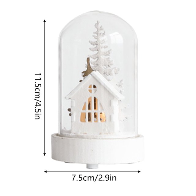 JJKBVCLO Reindeers Lights Small Night Lights Snow Decorations Christmas Trees Glass Houses Christmas Decorations