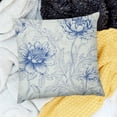 thumbnail image 2 of Blue Floral Pillow Covers Vintage Flower Blue White Decorative Throw Pillow Covers, 2 of 5