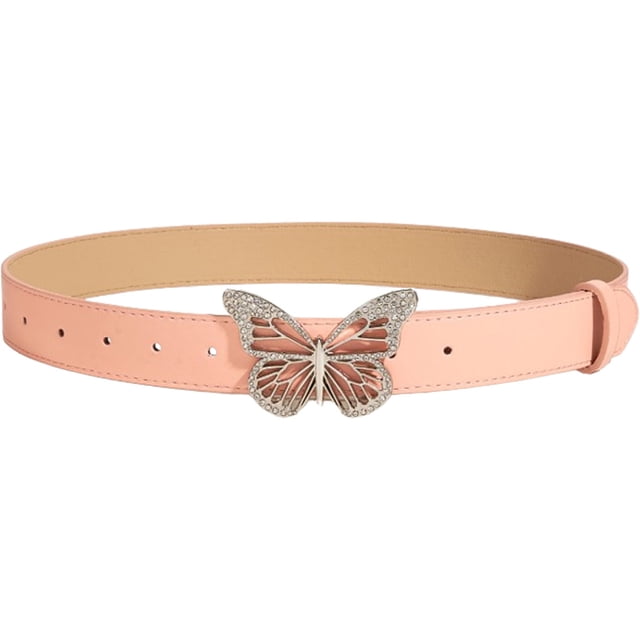 Cinturón de mariposa de piel sintética para mujer, vestido vaquero