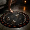 thumbnail image 3 of Halloween 3D Optical Illusion Round Rug, Velvet Vortex Ghost Circular Floor Mat, Non Soft Indoor Seasonal Carpet For Bedroom, Living Room & Bathroom Decorï¼50*50cm), 3 of 4