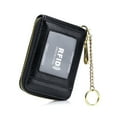 thumbnail image 1 of Cartera con tarjetero RFID Laklulu para hombre y mujer, tarjetero pequeño de piel con cremallera, 1 of 6