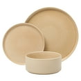 thumbnail image 2 of Gibson Elite Solana Coast 12 Piece Stoneware Reactive Glaze (Service for 4) Ceramic Plates and Bowls Modern Shape Embossed Dinnerware Set - Terracotta Orange, 2 of 15