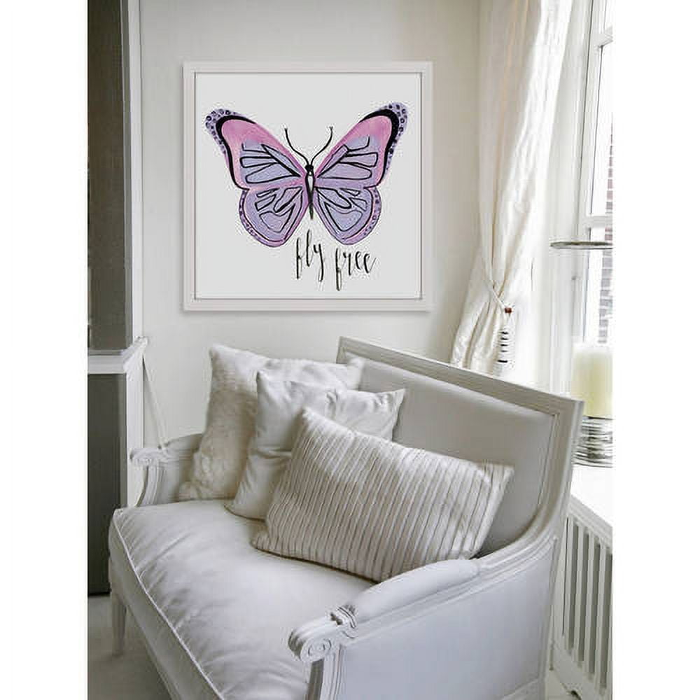 Marmont Hill "Lavender Butterfly Text" by Molly Rosner Framed Painting Art Print