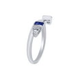 thumbnail image 2 of Princess & Trillion Simulated Blue Sapphire & Cubic Zirconia Enhancer Guard 10k White Gold, Size 9.5, 2 of 3