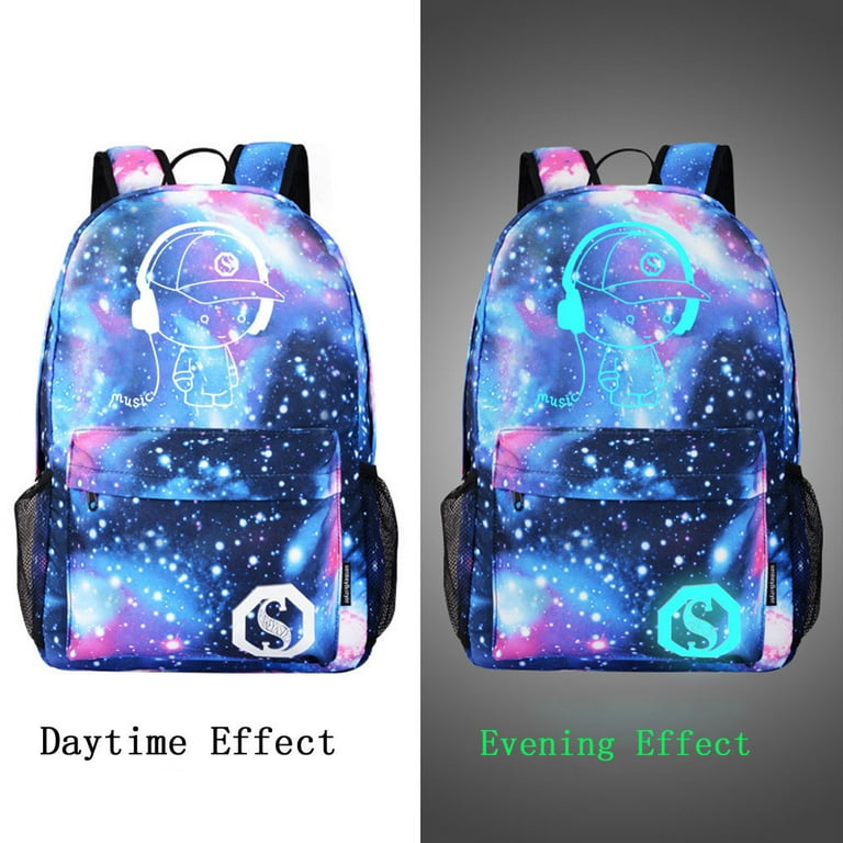 Back to School Backpack Savings Dvkptbk Galaxy School Bag Backpack Collection Canvas USB Charger for Teen Girls Kids