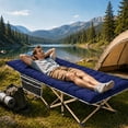thumbnail image 5 of SROEDTYCamping Cot, Folding Camping Cot Bed for Adults Sleeping 1200D Double Layer Oxford Portable Folding Outdoor Cots for Camping W/Soft Pad Carry Bag for Home Office Nap Beach Travel, 500LBS,Grey, 5 of 9