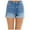 Blue, variant on High Rise Jean Shorts for Women Casual Cuffed Denim Shorts Stretchy Folded Hem Straight Hot Short Jeans