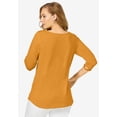 thumbnail image 2 of Jessica London Women's Plus Size Stretch Cotton Lattice Boatneck Tunic, 2 of 4