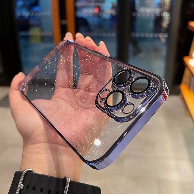Luxury Electroplated Glitter Phone Case For IPhone 11 15 12 13 14 Pro Max Protective Shell Clear Transparent Shockproof Cover