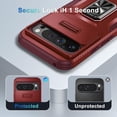 thumbnail image 4 of KOMI for Google Pixel 9/9 Pro Case with Tempered Glass Screen Protector and Camera Lens Cover,Rotated Ring Stable Kickstand,Heavy Duty Shockproof Protective Phone Cover-Red, 4 of 7