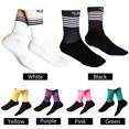 thumbnail image 4 of Chaussettes de Vélo pour Hommes et Femmes à Empiècements, Imprimé à Rayures, Respirantes, Antidérapantes, Extensibles, Douces, pour Bicyclette, Course, Randonnée, Cyclisme, 4 of 7