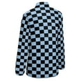 thumbnail image 5 of Black Aqua Yellow Checkerboard Pattern Long Sleeve Blouse Woman Streetwear Casual Shirts Summer Oversize Woman Streetwear Clothing Birthday Present, 5 of 7