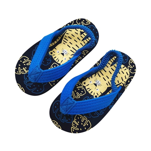 JIAYUE Toddler Boys Girls Sandals Open Toe Pull-On Summer Kids Beach Footwear With Graphic Print Lightweight Flip Flops Children Casual Vacation Shoes