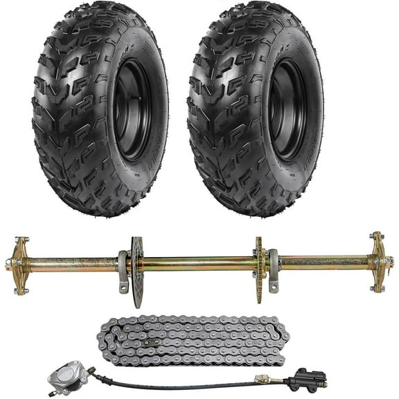 1.3" x 44" Complete Heavy-Duty Rear Live Axle Kit with 23x7-10 Tubeless Wheels Tires Rim and 530 Chain Sprocket Brake Master Cylinder for Go Karts ATVs Quads Trikes Buggy and Golf Carts