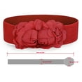 thumbnail image 3 of INSPIRE CHIC Women's Chiffon Press Stud Button Textured Band Waist Belt Red one size, 3 of 4