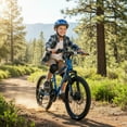 thumbnail image 3 of iYofe 20" Mountain Bike for Boys Girls, Bicycle for Kids with SHIMANO 7 Speed, Shock Absorbing Front Fork, Lightweight Bikes with V-Brakes for Outdoor Adventure, Blue, 3 of 9