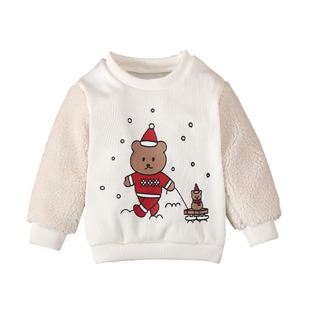 

Hfolob Children s Kids Boy Girl Sweatshirt Toddler Christmas Print Long Sleeve Sweatshirt Pullover Christmas Tops Kids Clothes