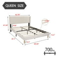 thumbnail image 3 of alazyhome Queen Size Upholstered Platform Bed Frame, Easy Assemble, Beige, 3 of 6