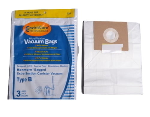 Kenmore 226 Type B Vacuum Allergen Extra-Suction Canister Vacuum Paper Bags 3pk 