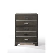 ACME Carine 5 Drawer Wooden Chest in Gray