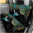 thumbnail image 3 of Binienty Hummingbird Automotive Seat Covers Full Set with Seat Belt Pads Armrest Cushion 15 Inch Steering Wheel Cover Headrest Covers 14 PCS Boho Floral Auto Interior Decor Set, 3 of 8