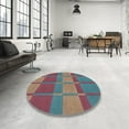 thumbnail image 4 of Ahgly Company Machine Washable Indoor Square Transitional Dark Sea Green Area Rugs, 6' Square, 4 of 7