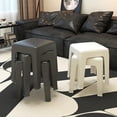 thumbnail image 2 of Plastic Foot Stool, Stackable Upholstered Footstool, Plastic Non-Slip Foot Step Stool, Step Stool for Hallway Living Room Change Shoe 30 * 30 * 25.5cm, 2 of 7