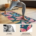 thumbnail image 4 of Pink Butterfly Rose Daisy Green Pattern Hot Yoga Mat Towel Non Slip for Hot Yoga - Quick-Drying Yoga Mat Cover with 4 Corner Pockets with Travel Bag - Hot Yoga Towel Non Slip 74"x26", 4 of 6