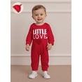 thumbnail image 5 of BemeyourBBs Newborn Baby Boy 2 Piece Outfits Valentine Day Clothes Little Love Romper Long Sleeve Jumpsuit with Hat Set, 5 of 9