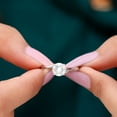 thumbnail image 3 of Silvago Jewel 1.6 Ct VVS1/D Oval Cut Diamond Rings - 14K White Gold Over Solitaire Rings - Bypass Engagement Wedding Ring for Women's - Causal Office Wear Rings - Promise Wedding Gifts for Her, 3 of 8