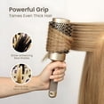 thumbnail image 5 of ACDANC Round Hair Brush, Nano Thermal Ceramic & Ionic Tech, 2.1 Inch Barrel with Boar Bristles for Enhanced Texture, Golden, Hair Drying, Styling, Curling And Shine + 4 Free Clips, 5 of 7