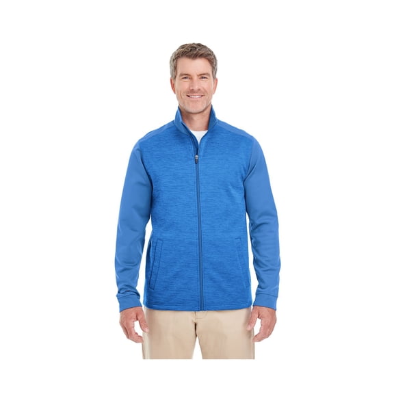 Devon & Jones MenS Newbury Mélange Fleece Quarter-Zip DG796 FRCH BL/ F BL HT 2XL
