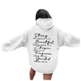 thumbnail image 4 of TINZ Sweat à Capuche Imprimé Lettre pour Femmes, Manches Longues, avec Poches, Décontracté, Fermeture Éclair devant, 4 of 4