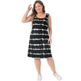 thumbnail image 3 of DARING DIVA Plus Size Tie Dye Sleeveless Sundress Casual Tank Dress 1X Black, 3 of 6