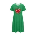 thumbnail image 4 of Taqqpue Women's Nightgowns Short Sleeve Sleepshirts Sleepwear Casual Print Pajama Dress Valentines Gifts, 4 of 6