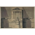 thumbnail image 2 of Edmé Bouchardon 18x13 Black Ornate Wood Framed Double Matted Museum Art Print Titled - Project for the Fountain of Rue De Grenelle (1698 - 1762), 2 of 5
