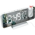 thumbnail image 1 of HAHDAXIA Projection Digital Alarm Clock for Bedrooms, FM Radio Alarm Clock, 7.5'' Dual Alarms with Snooze, USB Charging Port, Temperature & Humidity Display, 180° Rotable, 4 Dimmer, 12/24 Ho, 1 of 7