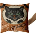 thumbnail image 5 of Halloween Pillow Covers 18x18 Set of 2 Vintage Halloween Decorative Scaredy Cats Pumpkins Trick Or Treat Throw Pillow Covers Farmhouse Pillowcases Cotton Cushion Cover Couch Bed Sofa Chair BZ, 5 of 6