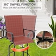 thumbnail image 5 of Memoryfield Outdoor Swivel Bar Stools Set of 2, Bar Height Patio Chairs with High Back & Armrests, Textilene Fabric Bar Stools for Patio, Deck, Backyard & Garden, Red, 5 of 8