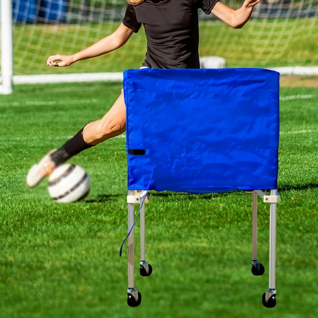 Carrito Para Pelotas Deportivas Con Ruedas Y Bolsa, Jaula Para Pelotas Deportivas Para Voleibol, Tenis, Juguete Azul