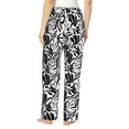 thumbnail image 6 of Pajama Pants Women, vibrant boho flower black white Lounge PJ Yoga Pants With Drawstring, Womens Sleepwear Pajama Bottom, 6 of 7