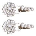 thumbnail image 5 of Transemion Luxury Metal Alloy Rhinestones Duckbill Button Suede Coat Fur Silver Accessory, 5 of 5