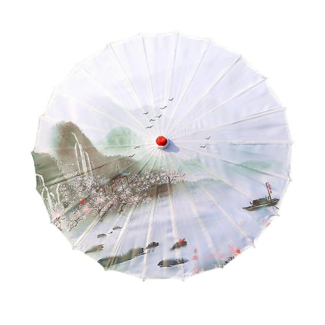 Parasol de papel de aceite de estilo oriental hecho a mano de 33 "para disfraces, recitales de baile, s Estilo B Yuyangstore sombrilla china