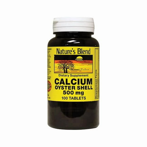 Nature's Blend Oyster Shell Calcium Tablets, 500 mg, 100 Count