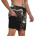 thumbnail image 2 of Kdxio Futuristic Robot Hummingbird Print Mens Swim Shorts with Mesh Lining, Breathable and Quick-Drying, Adjustable Waist, Privacy Pocket-Large, 2 of 6