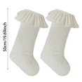 thumbnail image 3 of 2 Pack Large Velvet Christmas Stockings, 18 Inch Neutral Xmas Stockings with Ruffled Design & Hanging Loops for Fireplace Mantle, Vintage Holiday Party Decor, 3 of 6