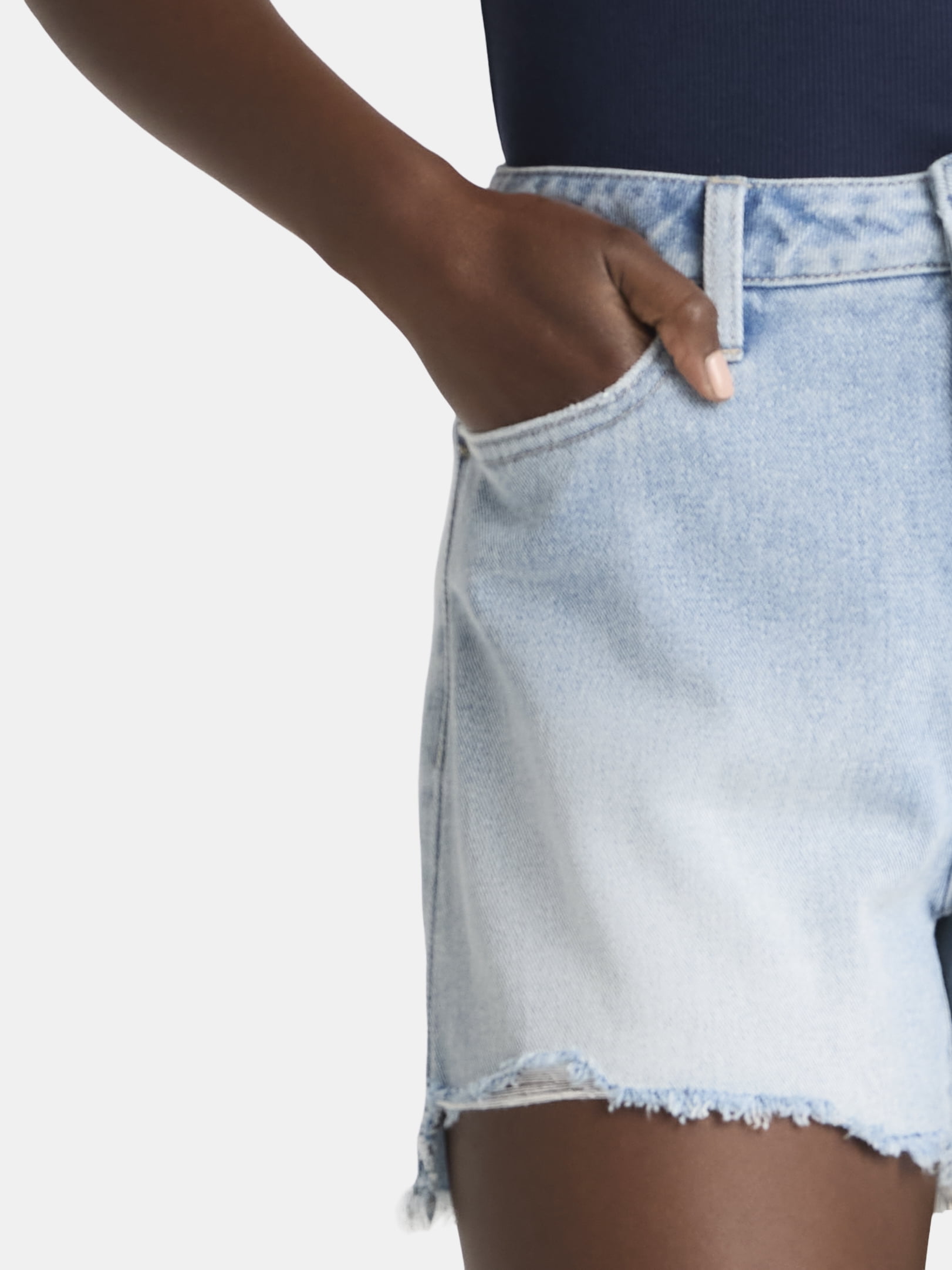 Time and Tru Women's Destructed 4" Denim Short, sizes 2-20
