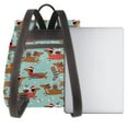 thumbnail image 3 of Defioc Dachshund Christmas Play Print PU Leather Backpack,Backpack Purse for Women Fashion Multipurpose Design Handbag Ladies Bags Travel Backpack, 3 of 4